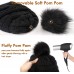 Bluetooth Beanie for Women, Deegotech Women Winter Hat, Gift for Women Girls Mom, Bluetooth 5.0 Wireless Headphones Beanie, Pompom Knit Beanie Hat Warm Ski Cap-Black